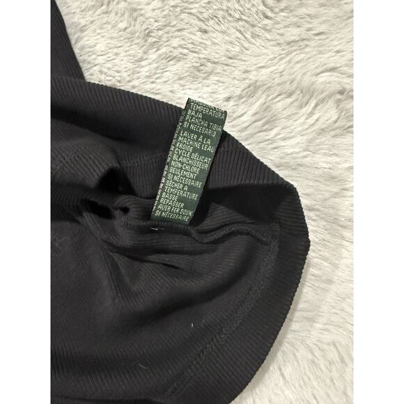 Lauren Ralph Lauren Shirt Womens XL Black Ribbed Pocket Crewneck Tee Classic - Picture 4 of 7
